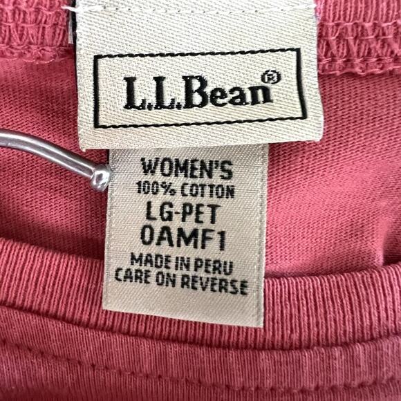 LL Bean Shift Dress Pink Cotton Short Sleeve Large Petite Coastal Clean Girl - Picture 7 of 8
